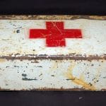 German WW2 MG34/42 ammo box. Red Cross.